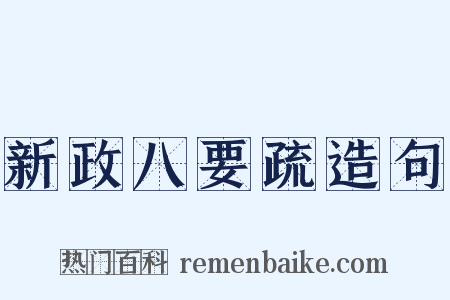 新政八要疏造句是什么意思的图片